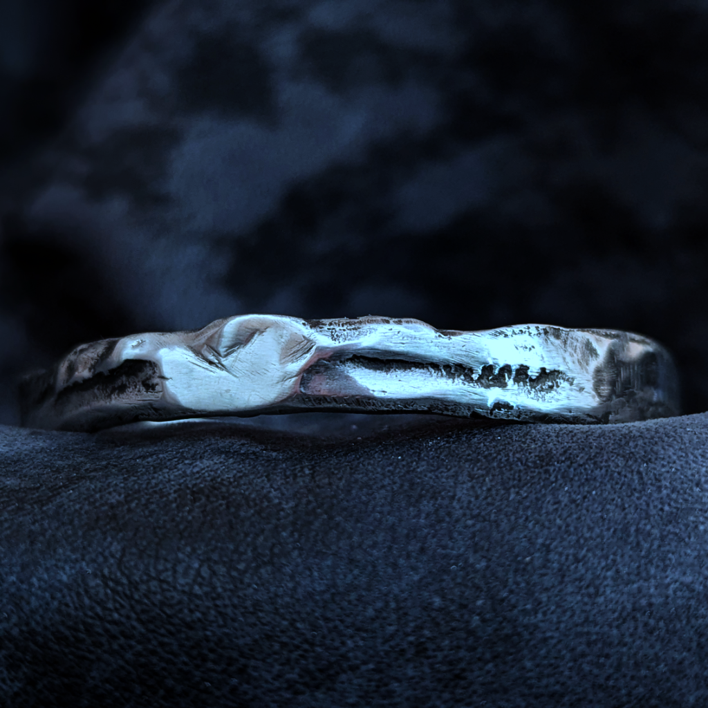 Bracelet Argent massif 925 patine noire 03