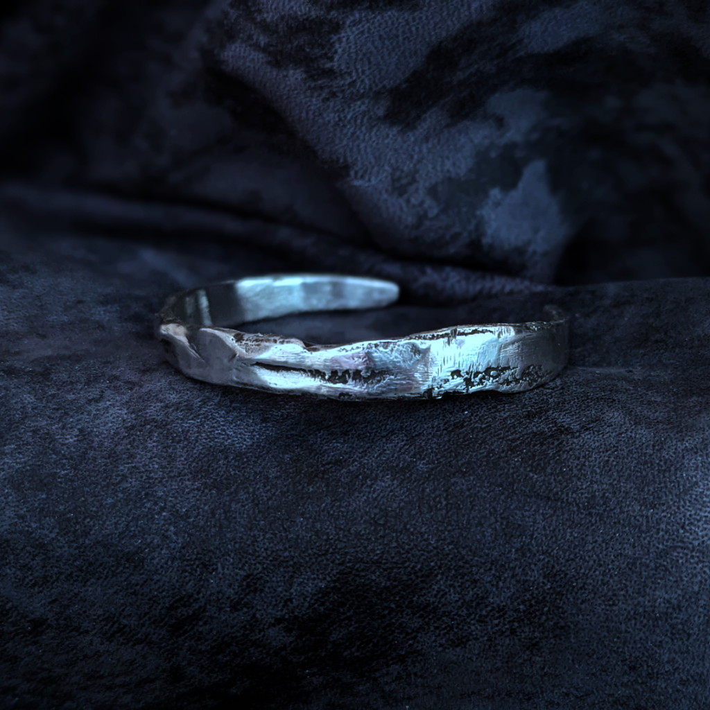 Bracelet Argent massif 925 patine noire 03