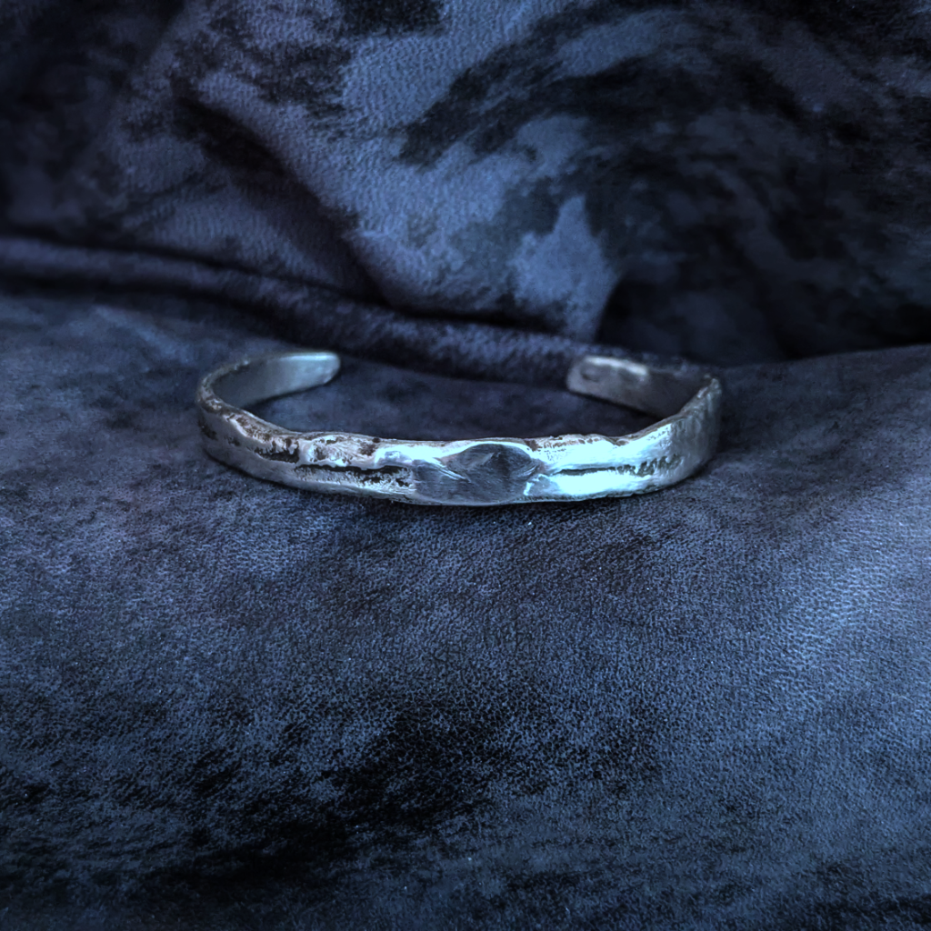 Bracelet Argent massif 925 patine noire 03