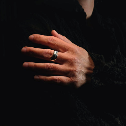 Bague "Fusion" Argent Massif 925 • Texture Liquide