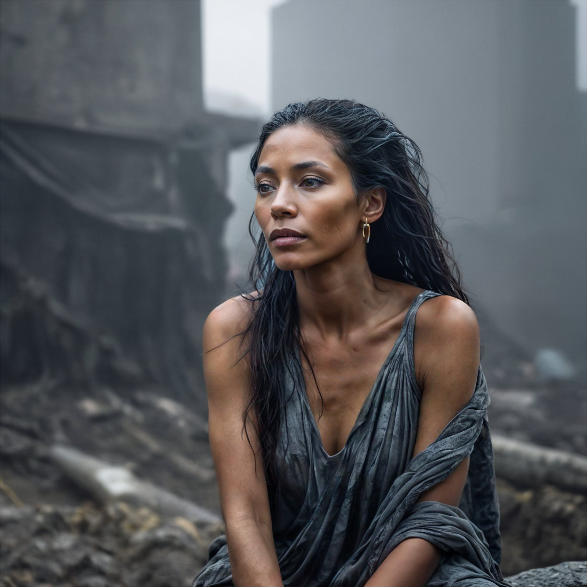 Boucles d'oreilles en Laiton à texture érodée. Fabrication artisanale. Pièce unique. Bijoux fabriqués en Corse par Fabien Martinet.