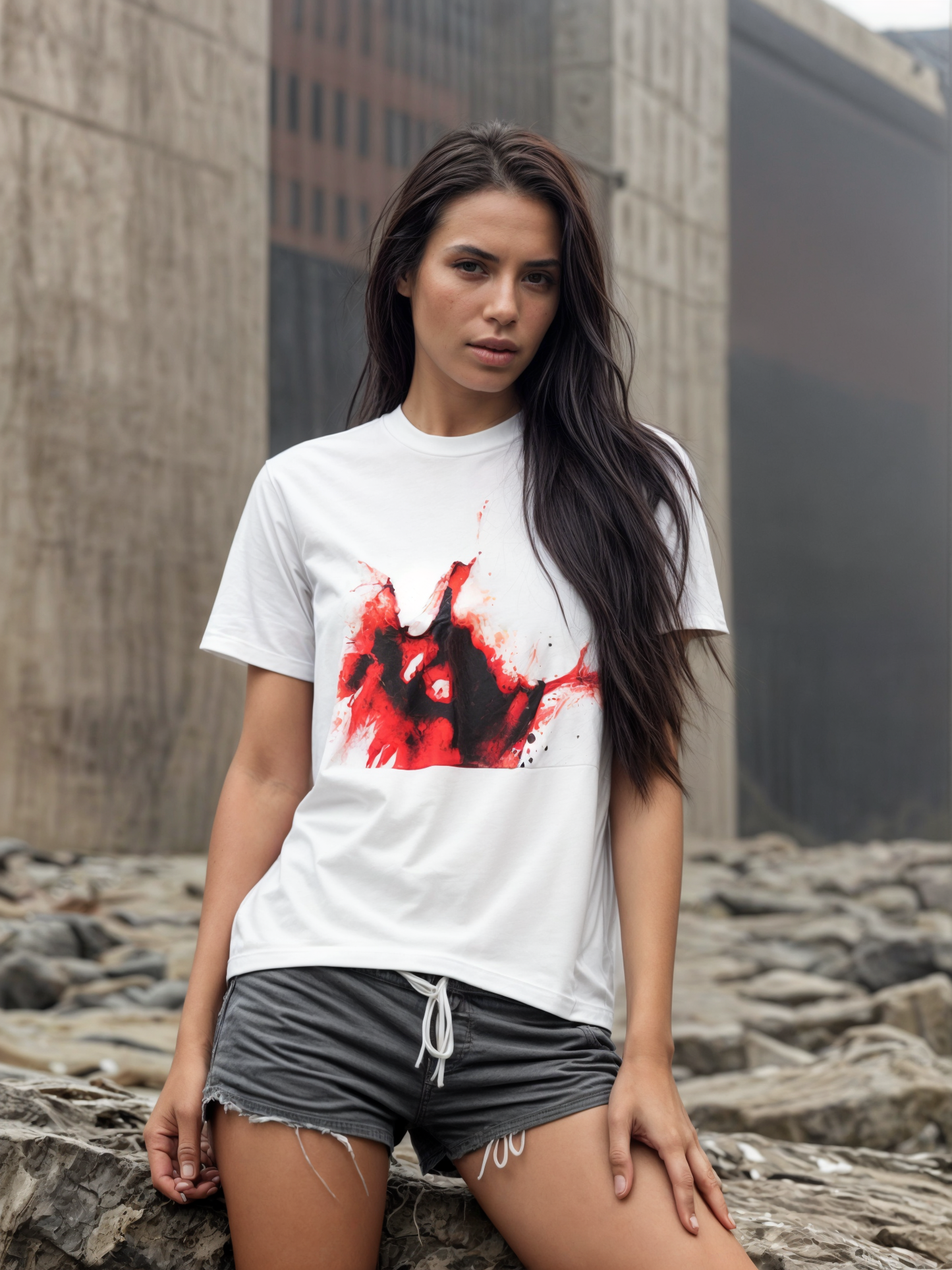 T-shirt femme en coton biologique "Gutai 02"