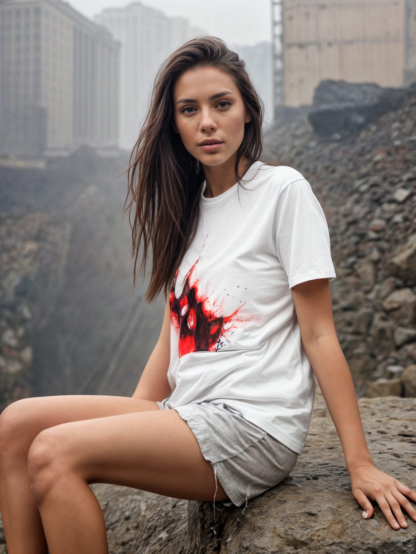 T-shirt femme en coton biologique "Gutai 02"