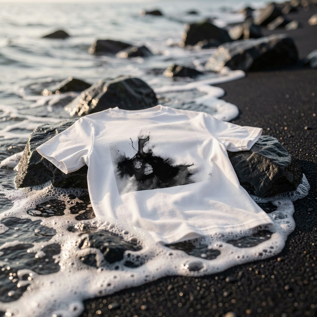 T-shirts homme/femme imprimés sérigraphiés à Ajaccio avec mes visuels exclusifs « naufrage ». 100 % coton bio, 30 exemplaires max par design.