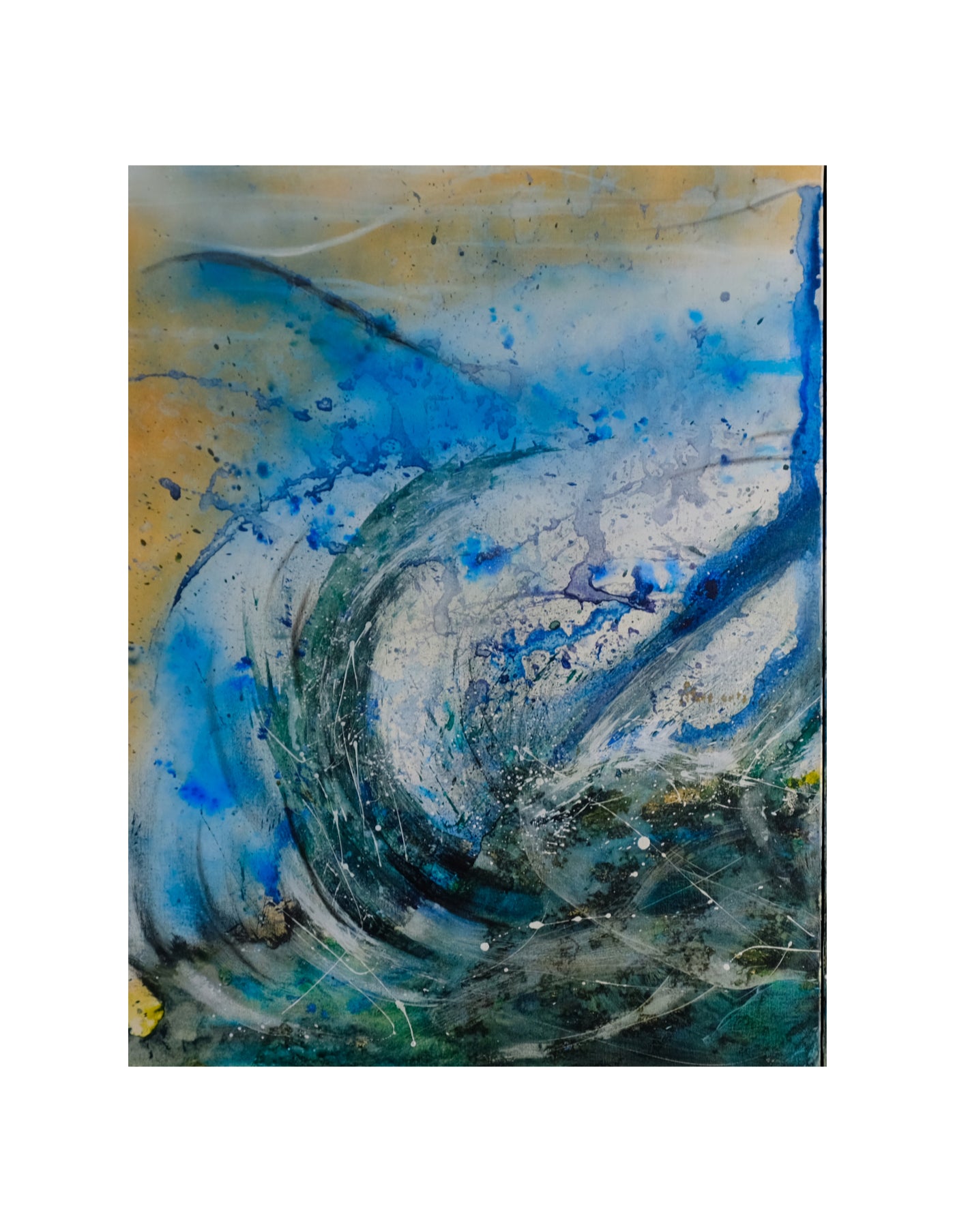 Peinture abstraite. Technique mixte sur toile.