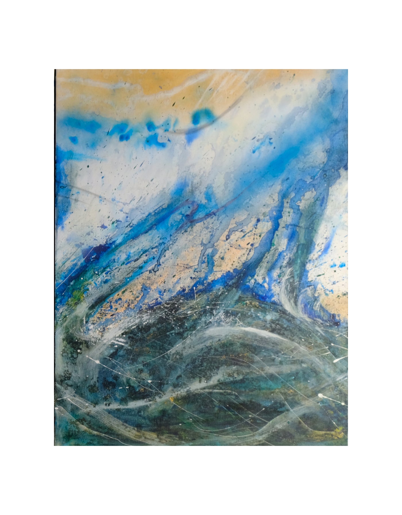 Peinture abstraite. Technique mixte sur toile.