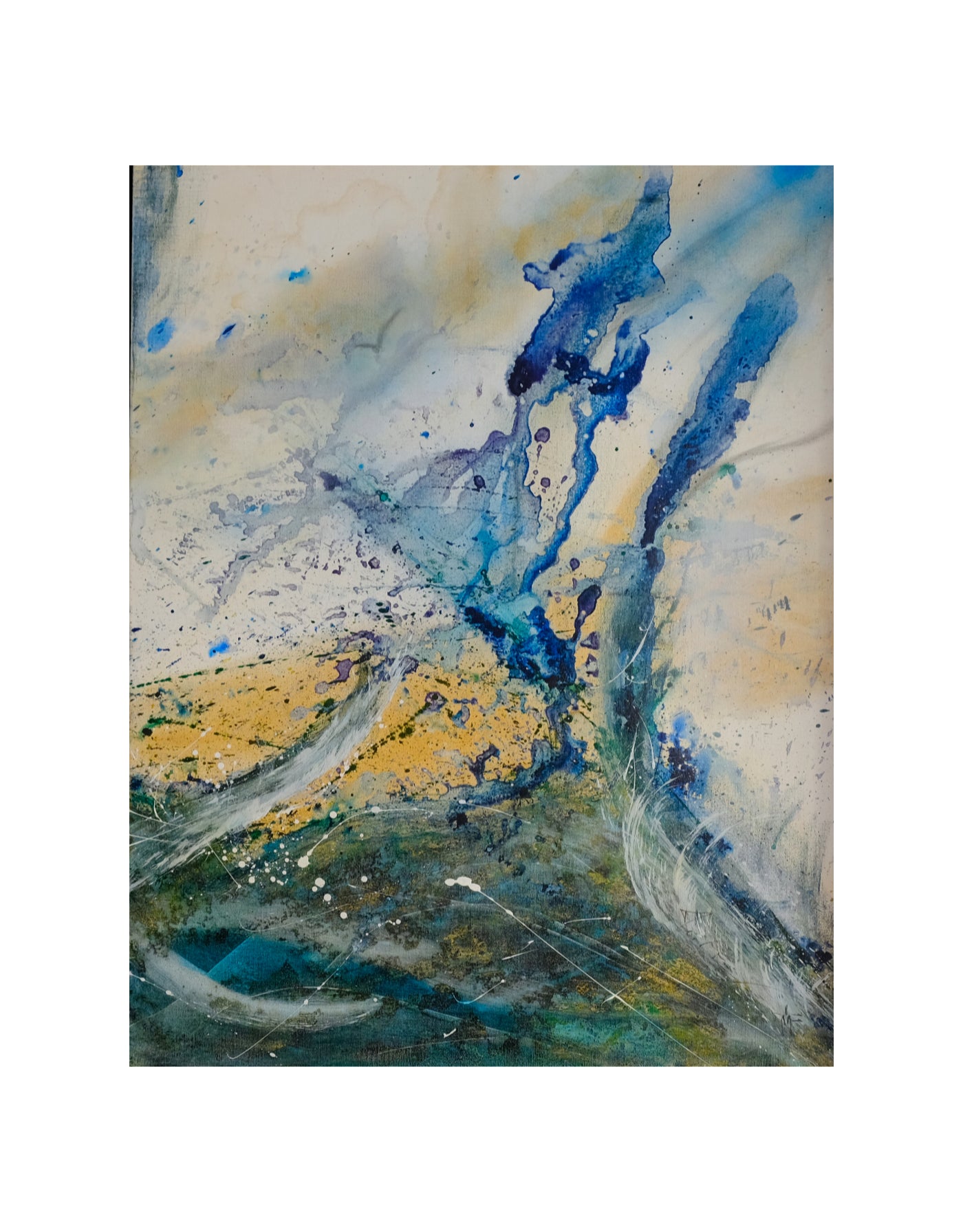 Peinture abstraite. Technique mixte sur toile.