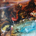 Œuvre unique 100 × 100 cm : « Naufragé » – encre, acrylique, pastel sur lin. Châssis clef, vernis UV, bords peints. Prêt à accrocher. Certificat signé, livraison 48 h France.